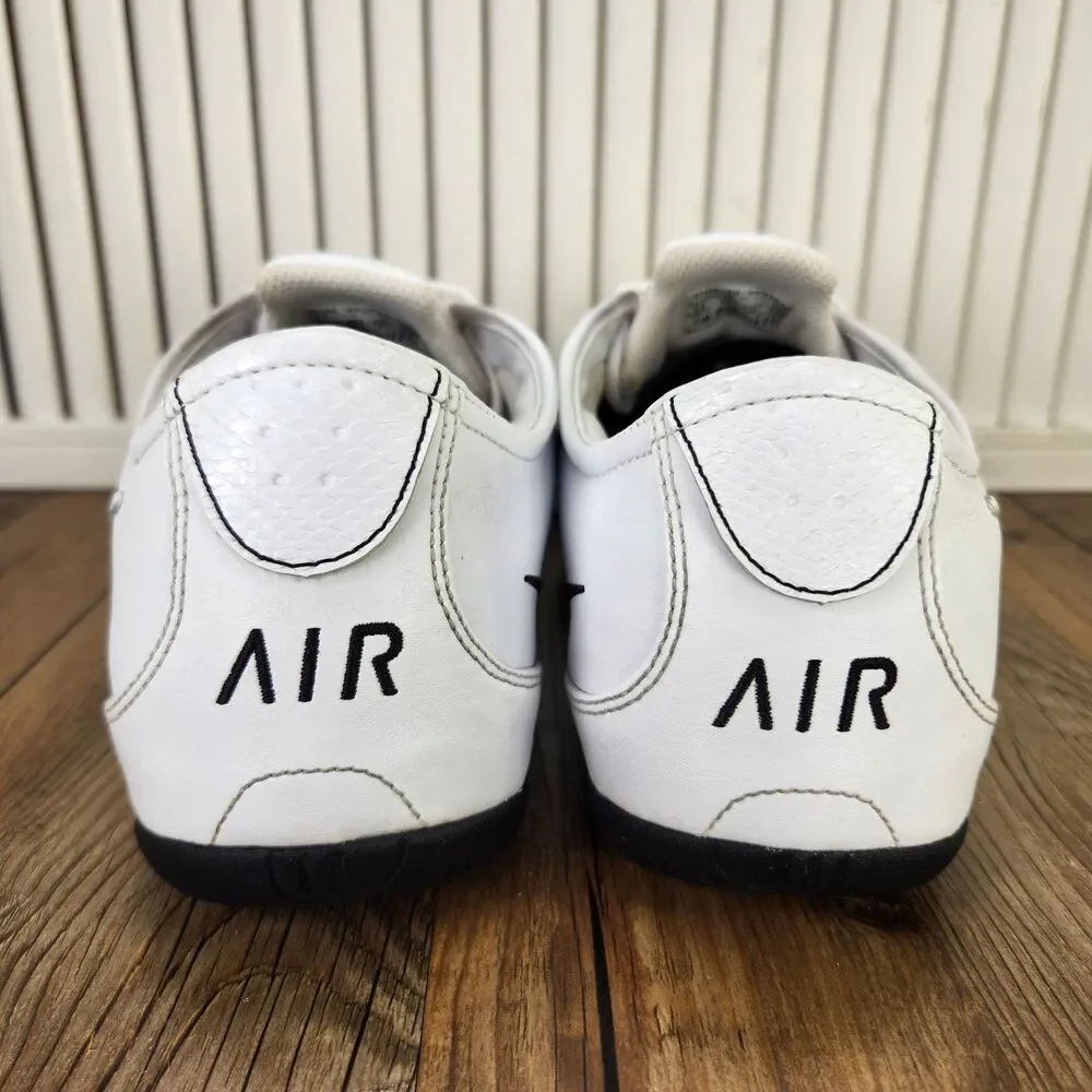 Nike Air Classic Shoes Mens Sz 9.5 White Black Sleek Leather Sneakers 354048-101